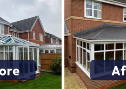 conservatory roof replacement before & after