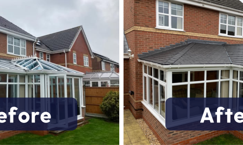 conservatory roof replacement before & after